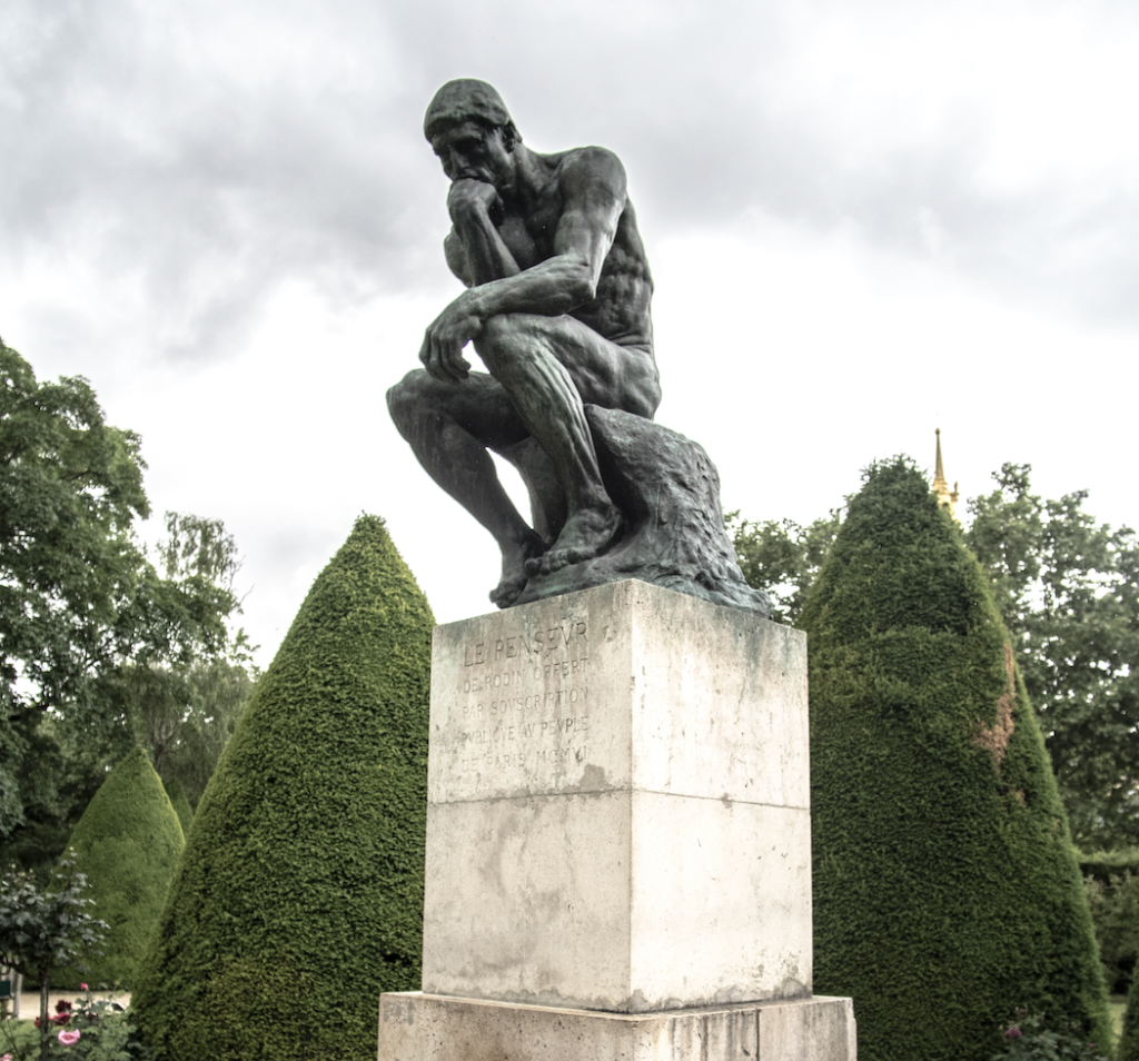 the thinker statue in paris by the artist radin